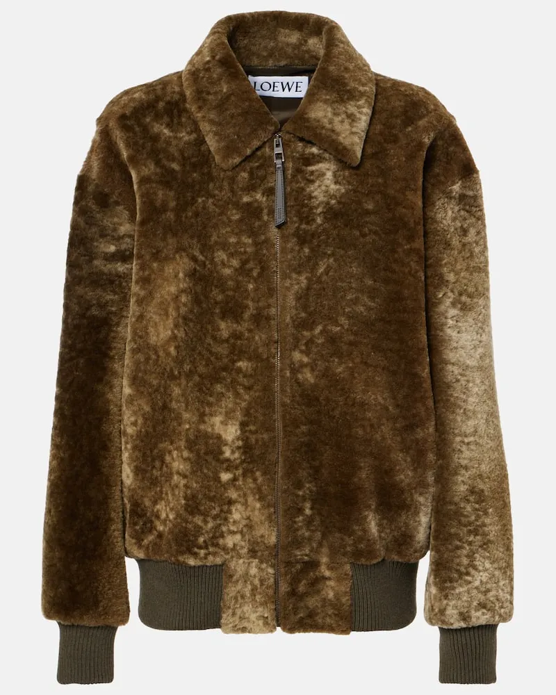 Loewe Jacke aus Shearling Grün