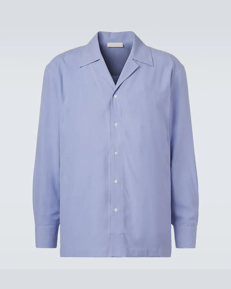 SAMAN AMEL Hemd aus Seide Blau