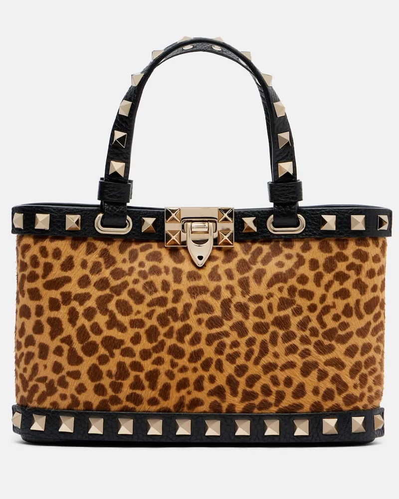 Valentino Garavani Henkelasche Rockstud aus Kalbshaar Braun