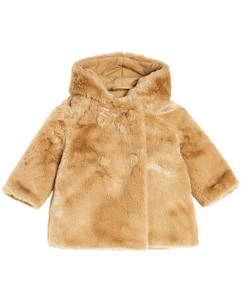 Il Gufo Baby Mantel aus Faux Fur Beige