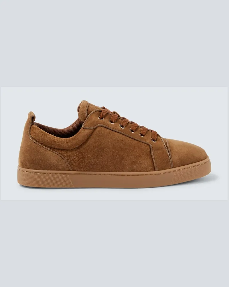 Christian Louboutin Sneakers Louis Junior aus Veloursleder Braun