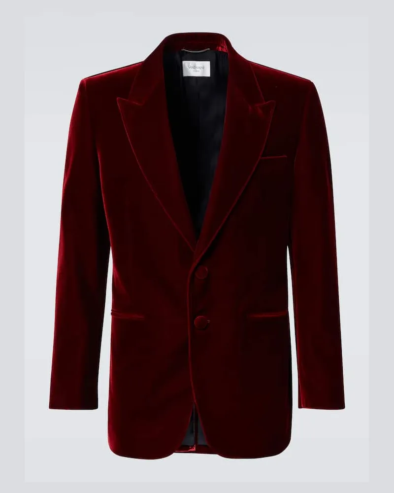 Saint Laurent Blazer aus Samt Rot