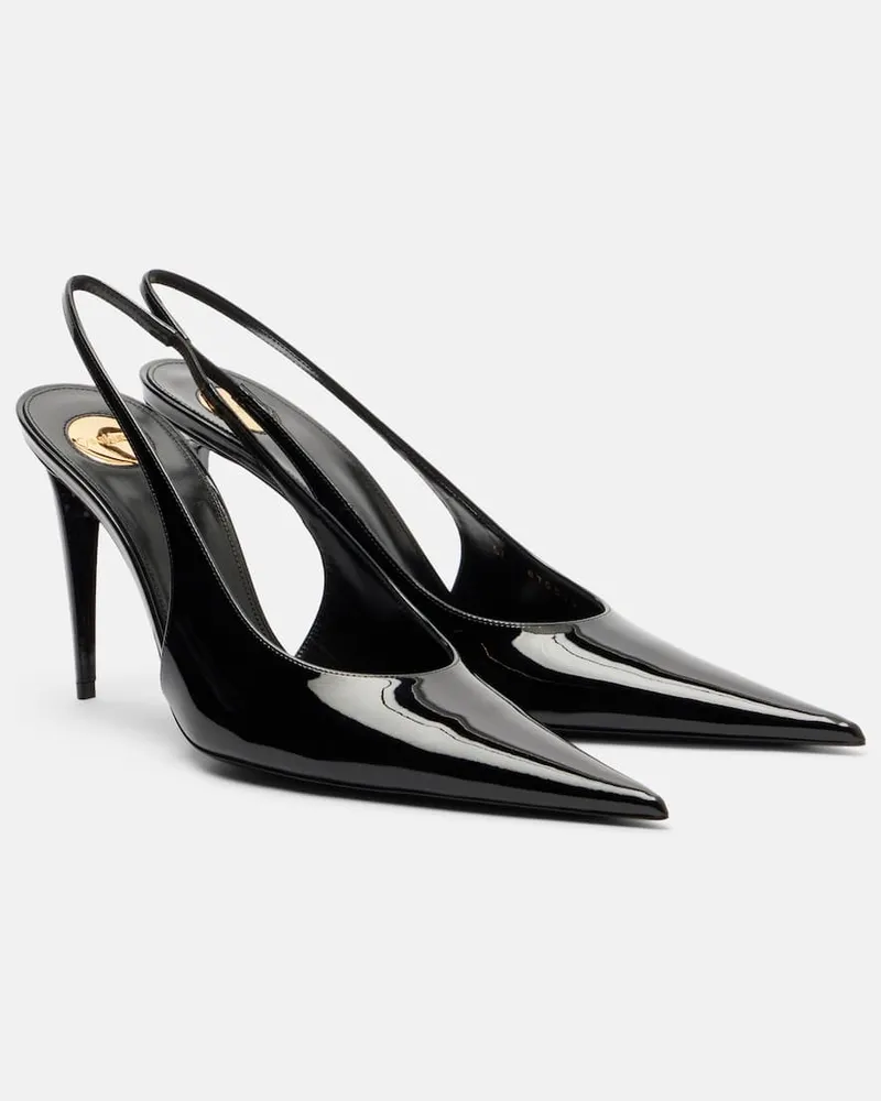 Saint Laurent Slingback-Pumps Guermantes 95 aus Lackleder Schwarz