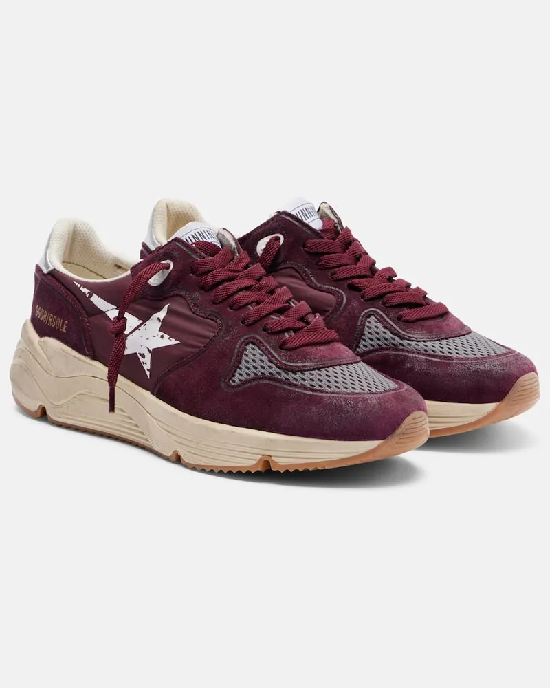 Golden Goose Sneakers Running Nylon mit Veloursleder Burgund