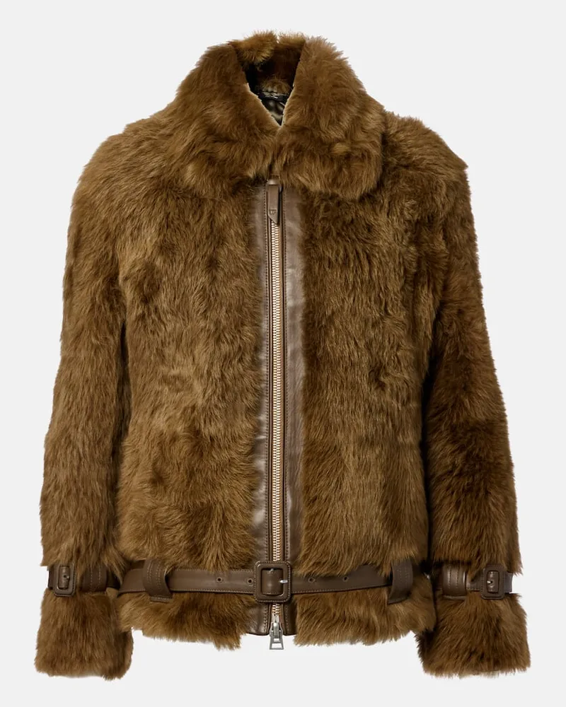 Tom Ford Jacke aus Shearling Grün