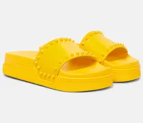Pantoletten Pool Stud mit Leder