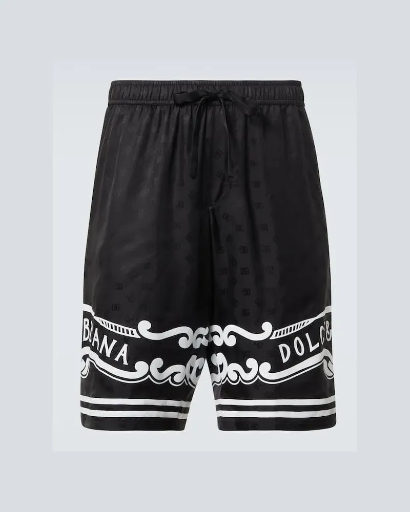 Dolce & Gabbana Shorts aus Seiden-Twill Schwarz