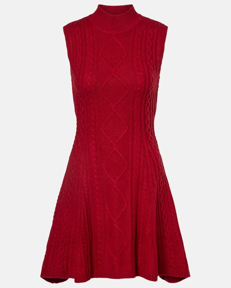 STAUD Minikleid Charade aus Strick Rot