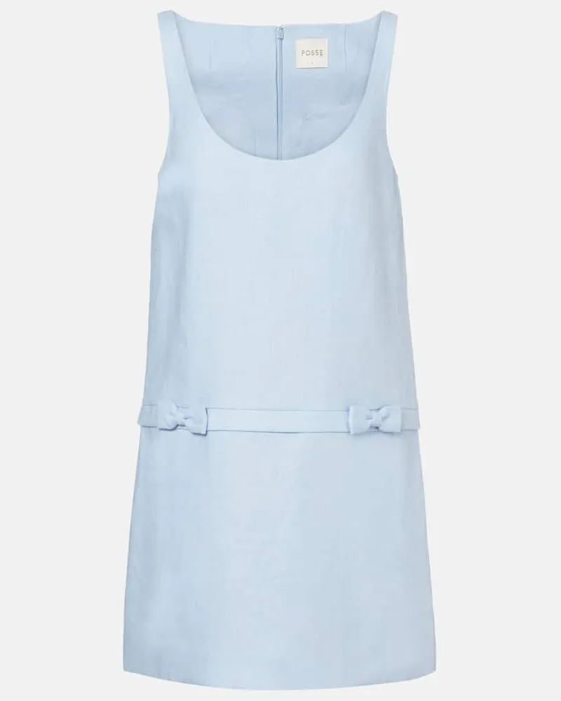Posse Minikleid Harper aus Leinen Blau