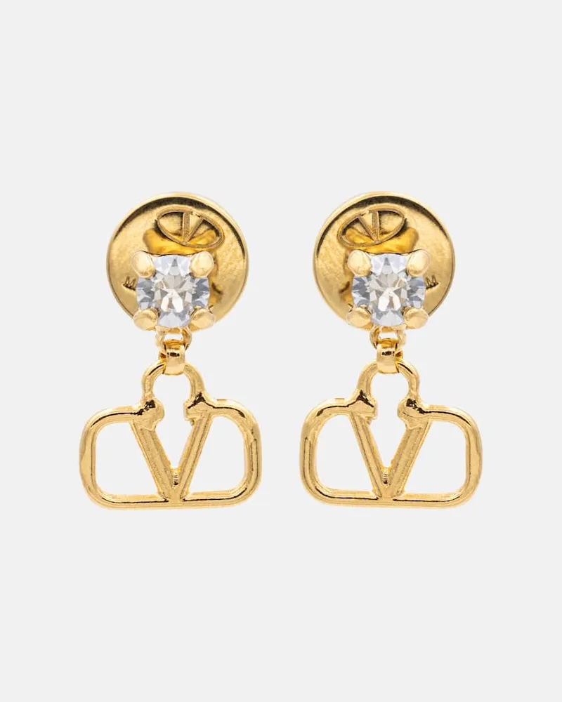 Valentino Garavani Ohrringe VLogo Signature mit Kristallen Gold