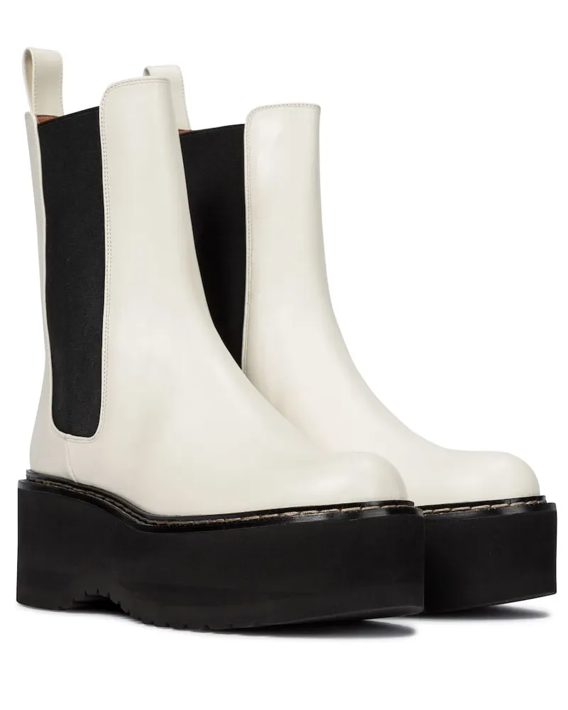 Paris Texas Chelsea Boots aus Leder Weiß