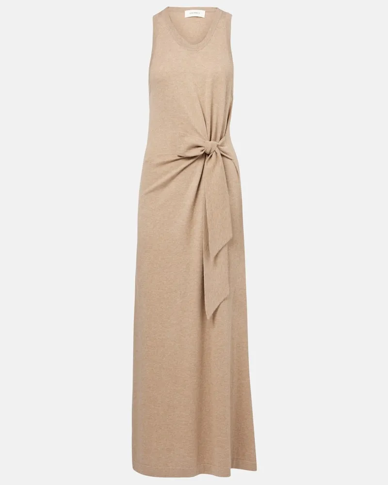 Lisa Yang Maxikleid Angeline aus Baumwolle und Kaschmir Beige