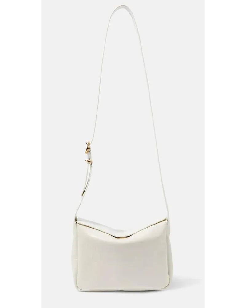 Jil Sander Schultertasche Flap Small aus Leder Weiss