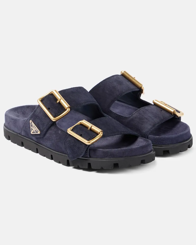 Prada Sandalen aus Veloursleder Blau