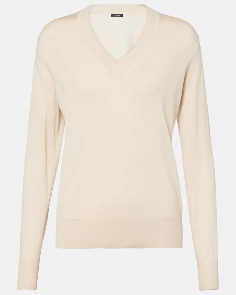 Joseph Pullover Superfine aus Seide und Baumwolle Beige