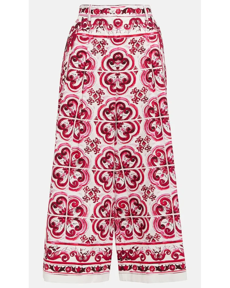 Dolce & Gabbana Bedruckte Culottes aus Baumwollpopeline Multicolor