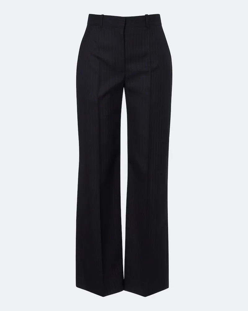 The Row Gerade Hose Yda aus Wolle Schwarz