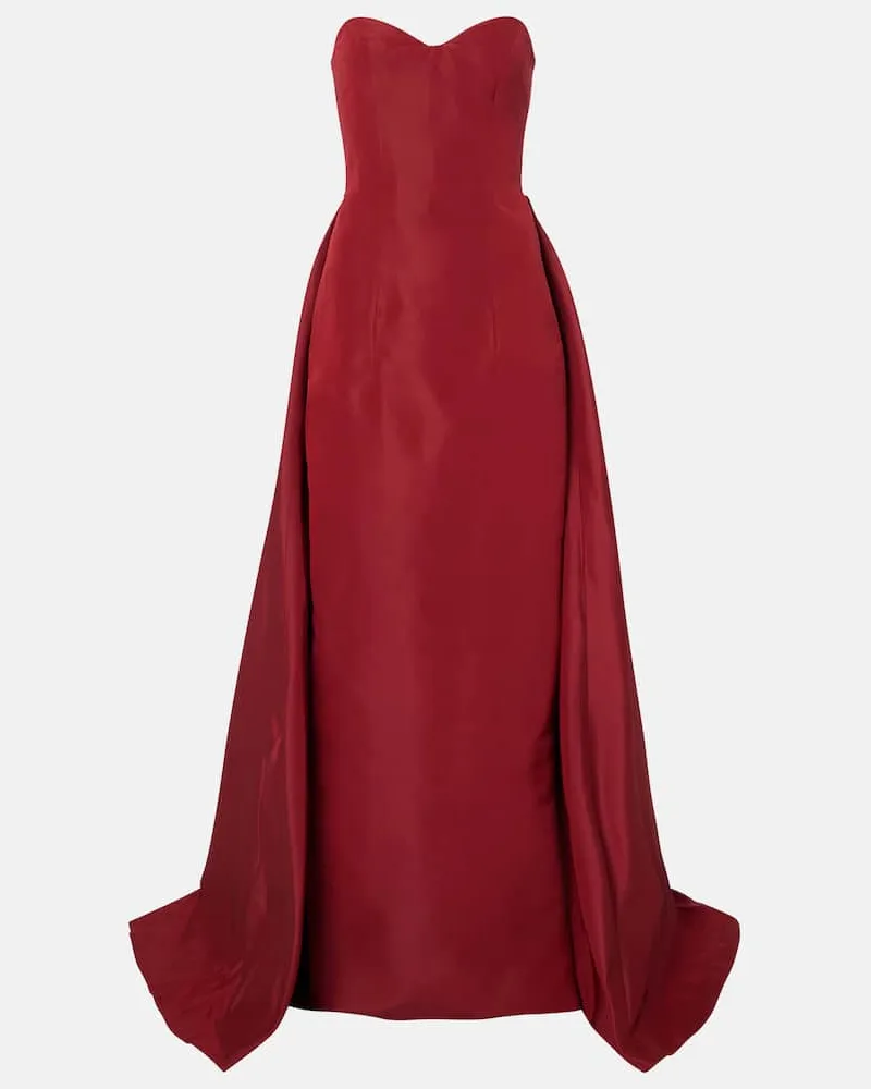 Monique Lhuillier Robe aus Seiden-Faille Rot