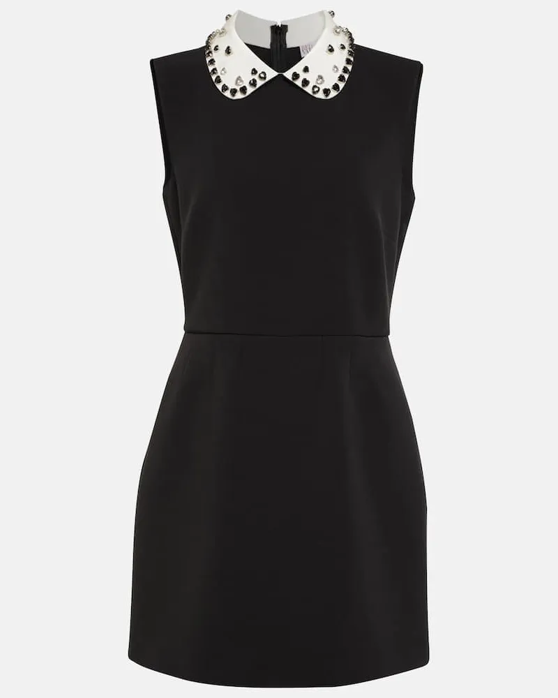 RED Valentino Verziertes Minikleid aus Cady Schwarz