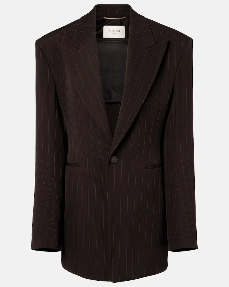 Saint Laurent Blazer aus einem Wollgemisch Braun