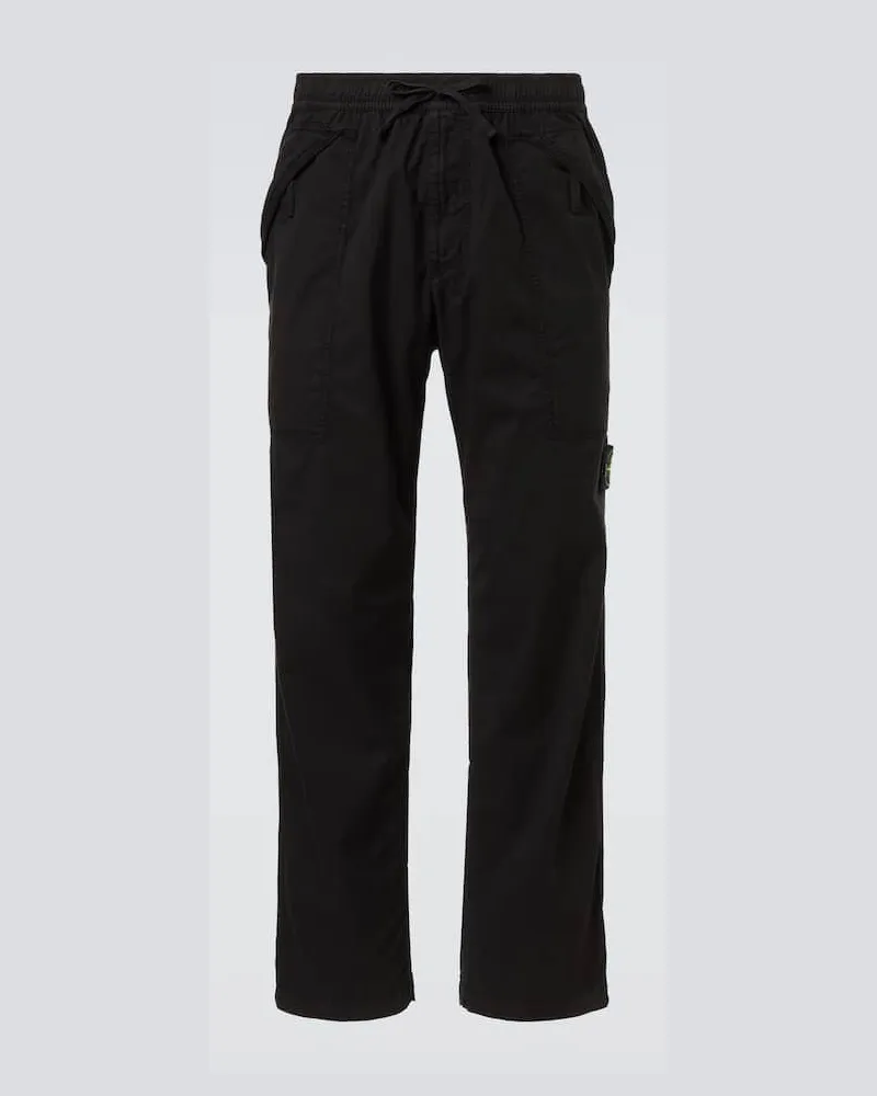 Stone Island Hose Compass aus Twill Schwarz
