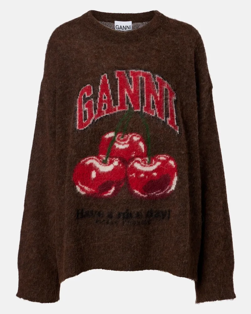 Ganni Pullover aus einem Alpakawollgemisch Braun