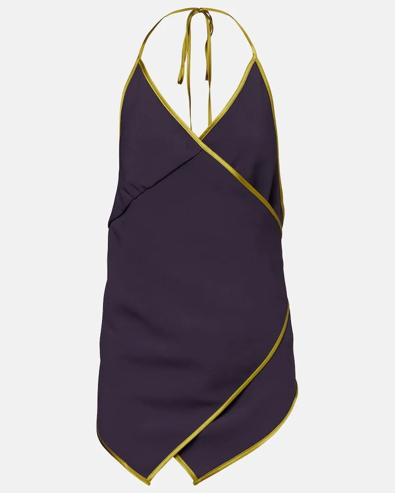 Dries van Noten Top aus Satin-Crêpe Violett