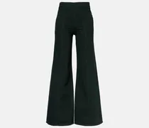 Weite High-Rise-Hose Bianca aus Baumwolle