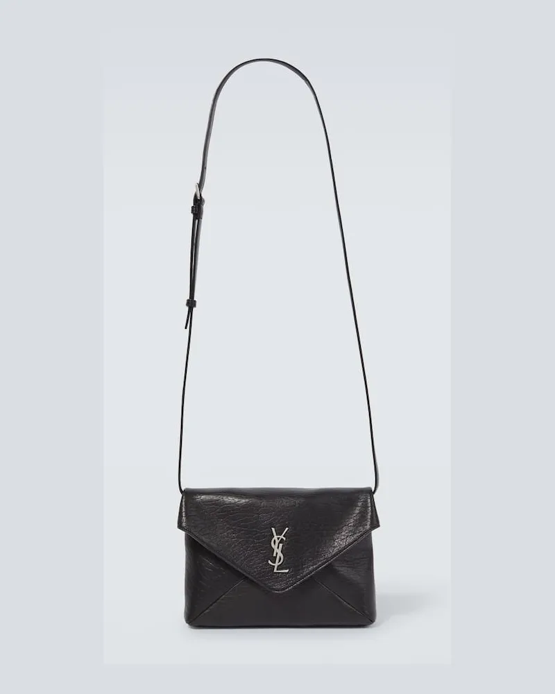 Saint Laurent Crossbody Bag Cassandre Envelope aus Leder Schwarz