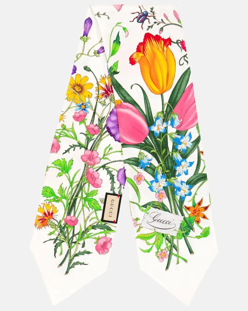 Gucci Bedrucktes Tuch aus Seide Schwarz