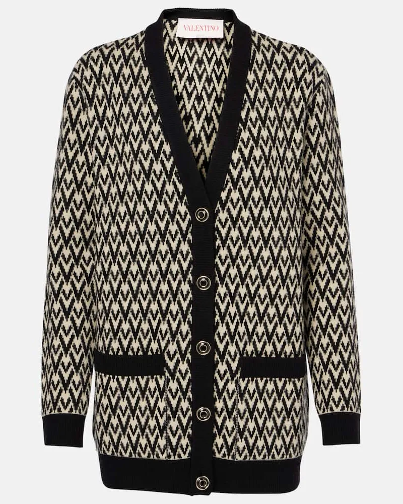 Valentino Garavani Cardigan Toute La V aus Schurwolle Schwarz