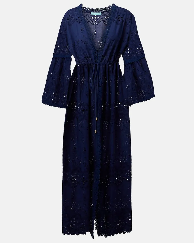 Melissa Odabash Kaftan Tallulah aus Baumwolle Blau