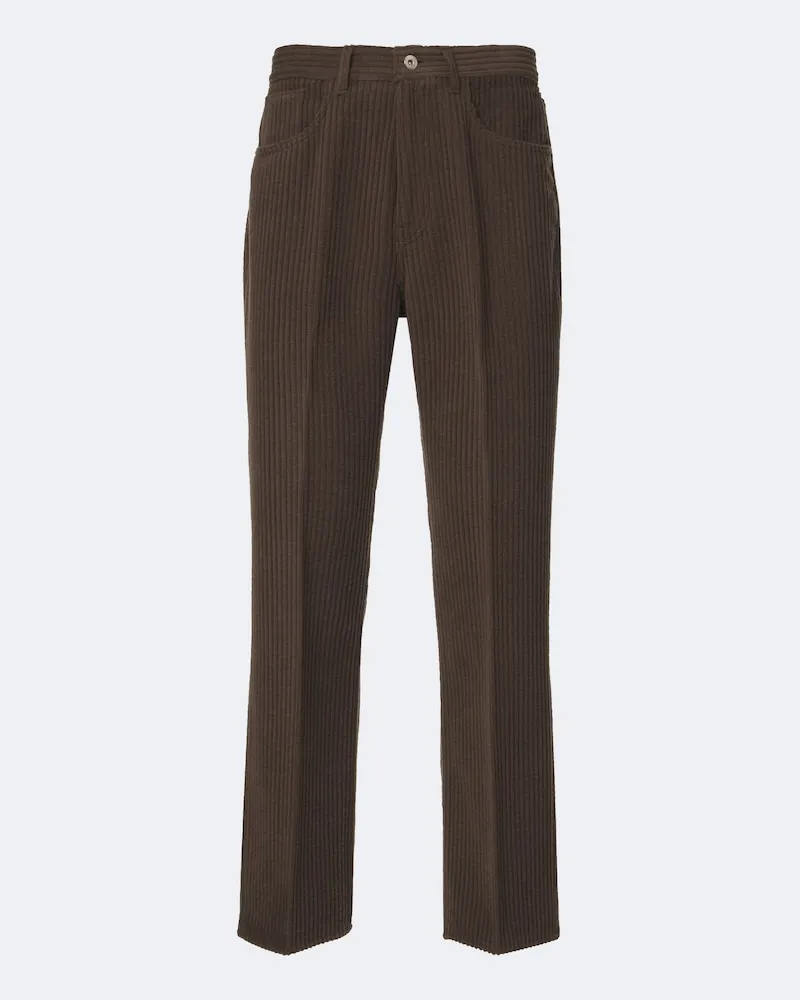 AURALEE Gerade Hose aus Cord Braun