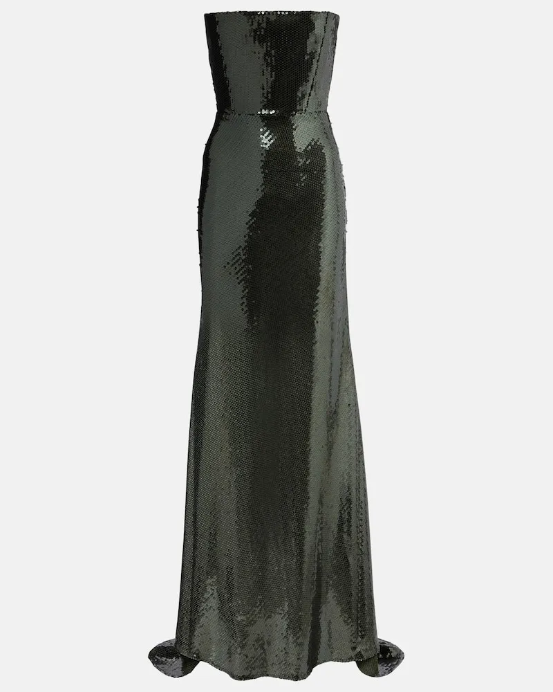 Alex Perry Robe mit Pailletten Grã¼n