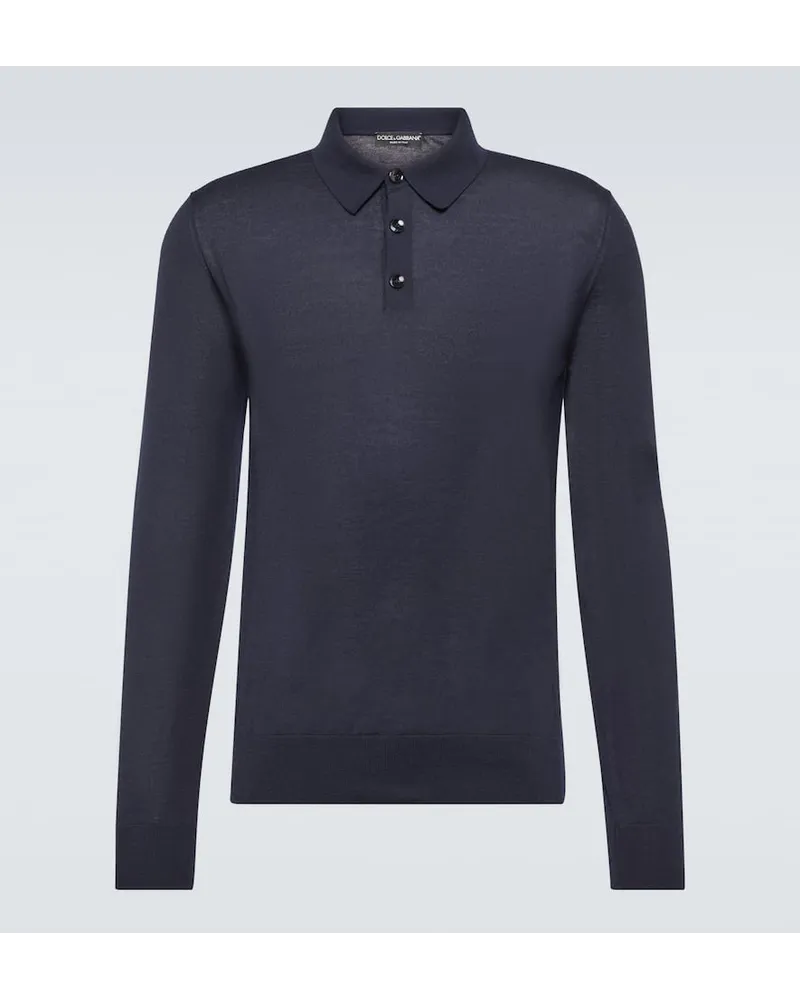 Dolce & Gabbana Polopullover aus Kaschmir Blau