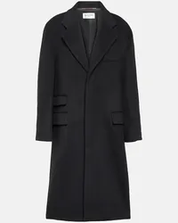 Saint Laurent Oversize-Mantel aus Wolle Schwarz