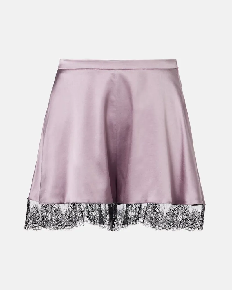 Nina Ricci Shorts aus Satin mit Spitze Rosa