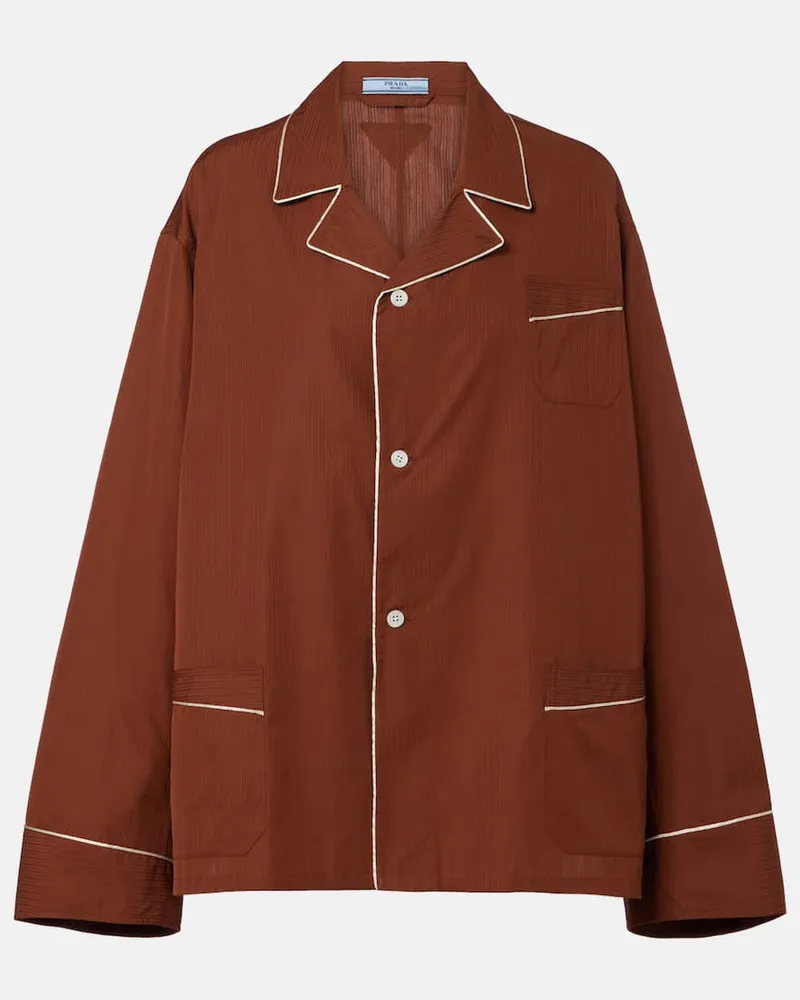 Prada Oversize-Hemd aus Baumwolle Braun