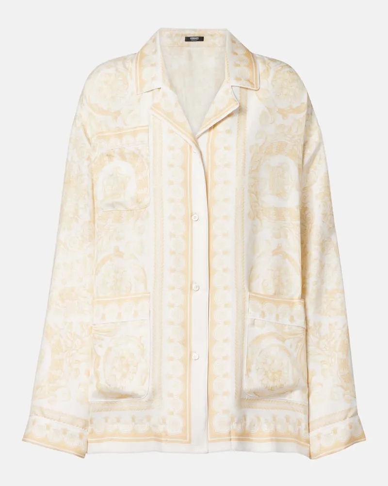 Versace Hemd Barocco aus Seiden-Twill Gold