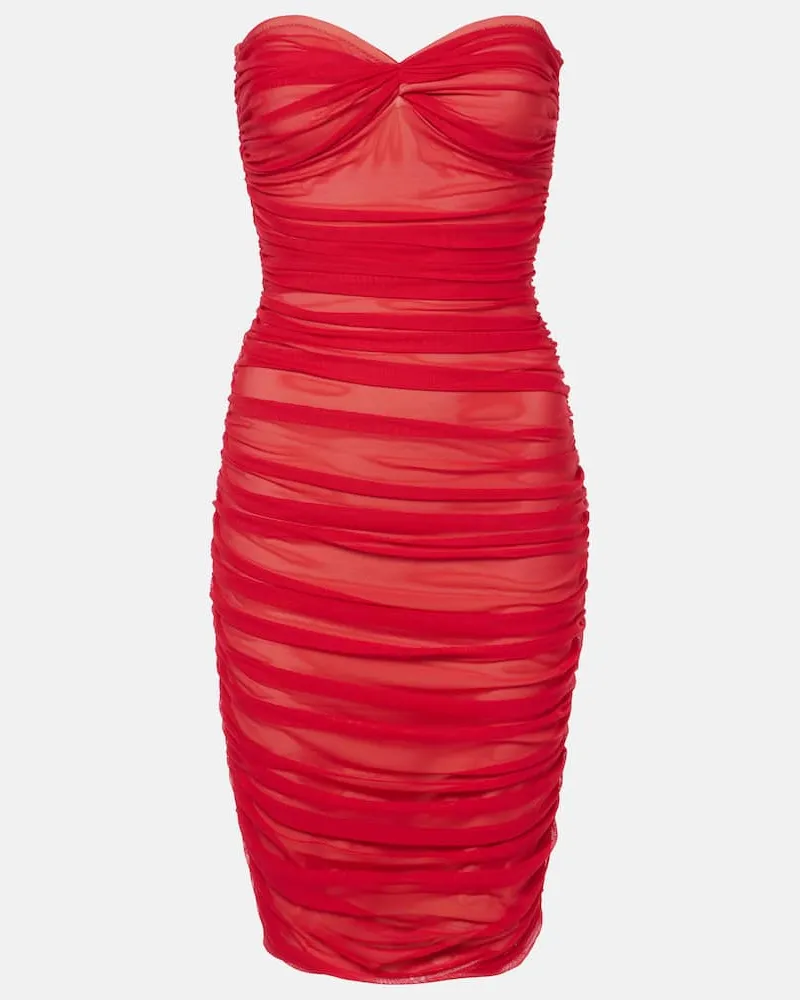 Norma Kamali Minikleid Walter aus Mesh Rot