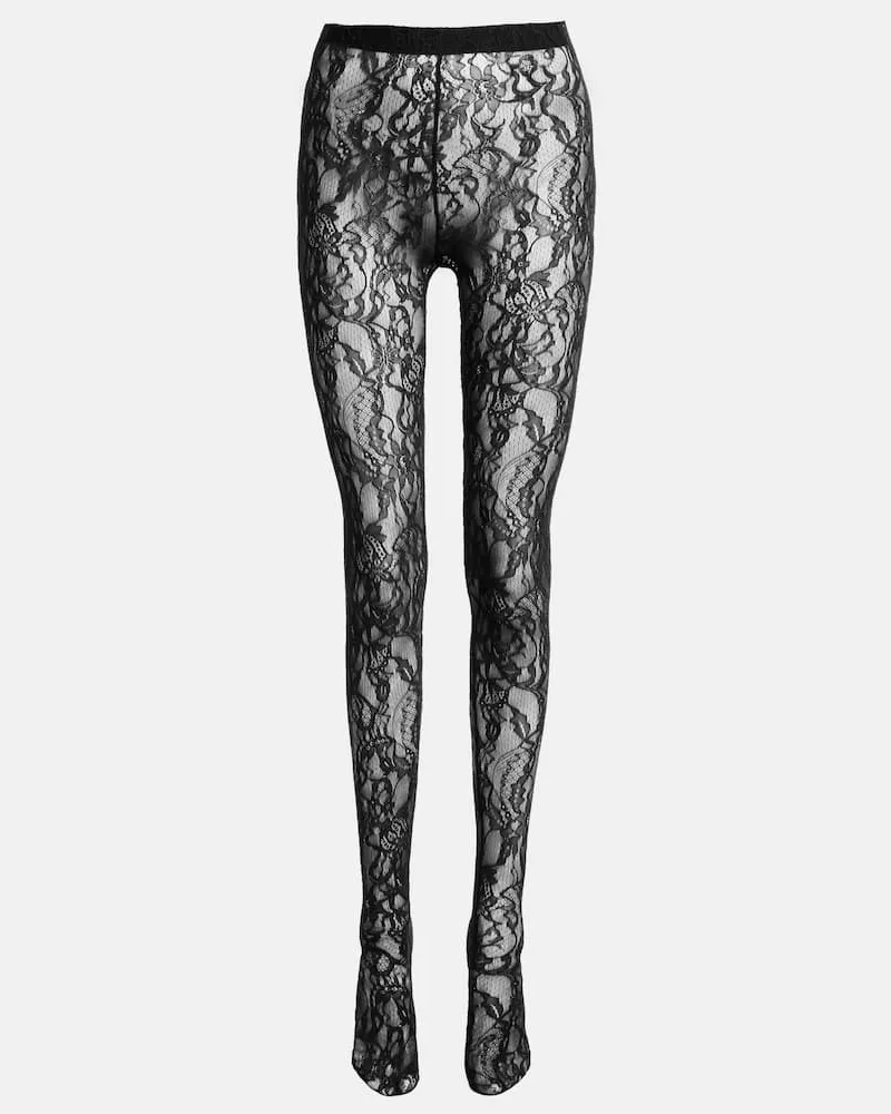 WARDROBE.NYC Strumpfhose aus Spitze Schwarz