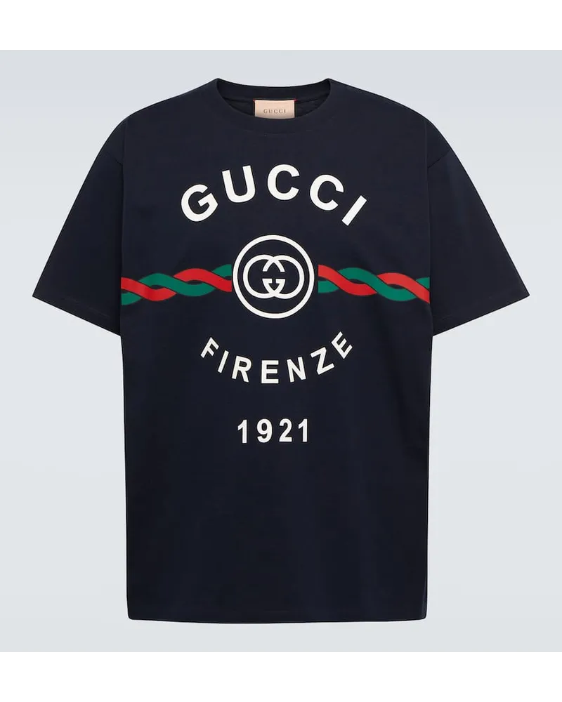 Gucci T-Shirt aus Baumwoll-Jersey Blau