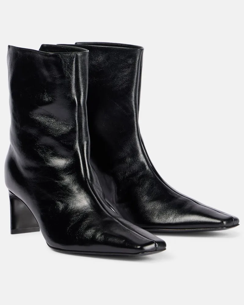 KHAITE Ankle Boots Ona 55 aus Leder Schwarz