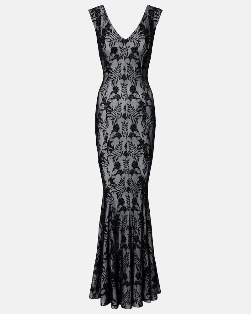 Norma Kamali Robe Grace aus Spitze Schwarz