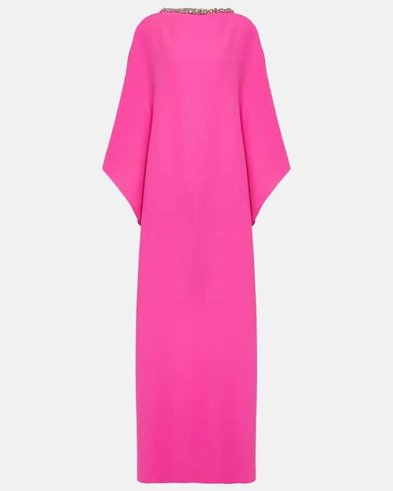 Safiyaa Verzierte Robe Amarella aus Crêpe Rosa