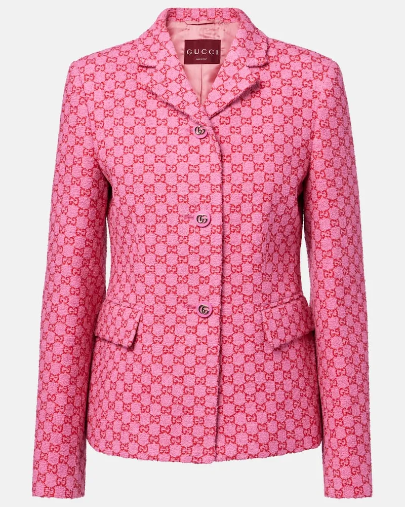 Gucci Jacke GG aus Bouclé Pink
