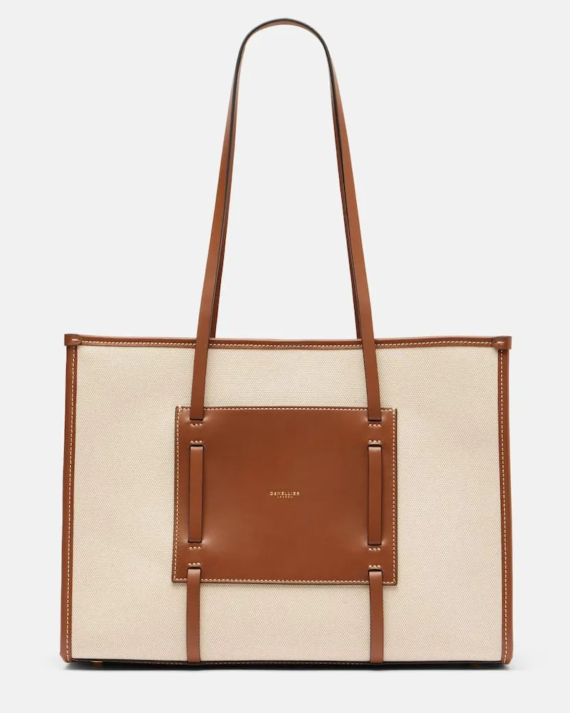 DeMELLIER Tote Capri aus Canvas mit Leder Braun