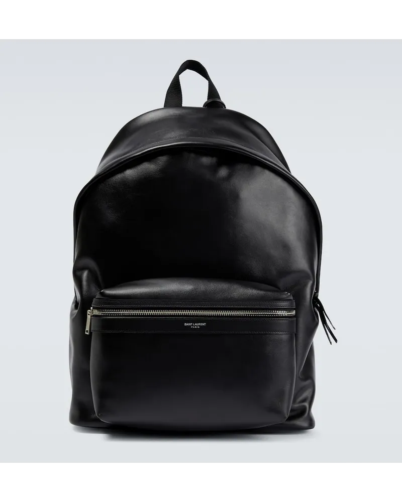 Saint Laurent Rucksack City aus Leder Schwarz