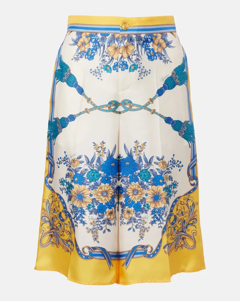 Gucci Culottes aus Seiden-Twill Gelb