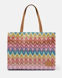 Missoni Shopper Large mit Leder Multicolor